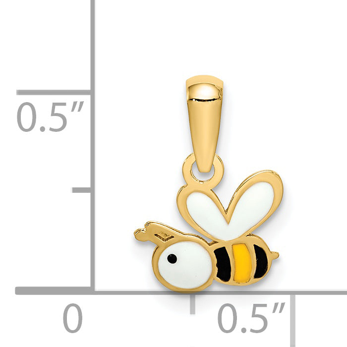 14k Yellow Gold 14k Enamel Bumble Bee Pendant