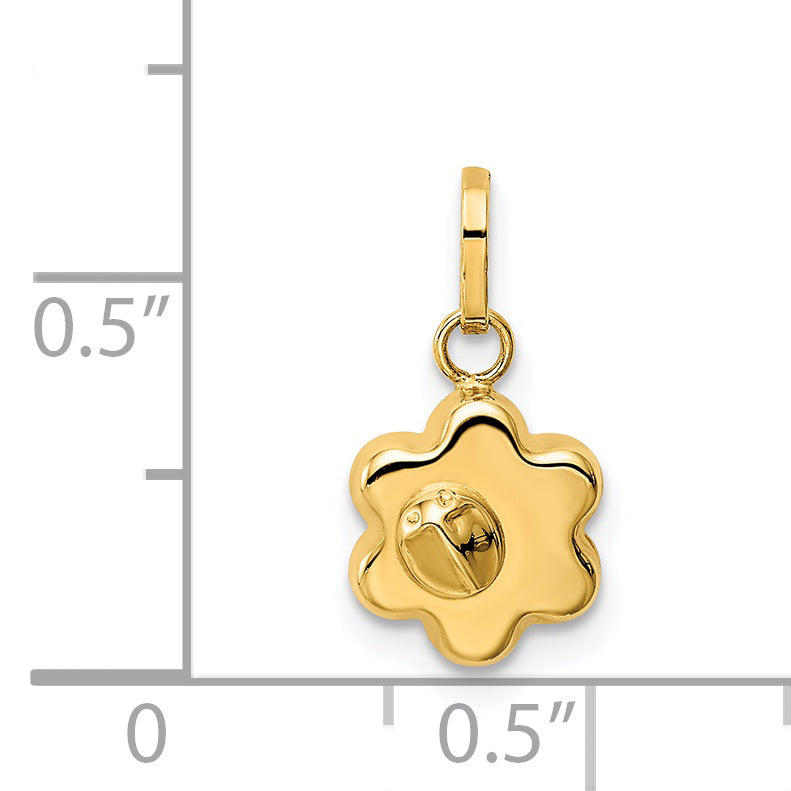 14k Yellow Gold 14k Ladybug on a Flower Charm