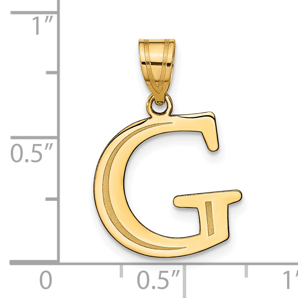 14k Yellow Gold 14k Polished Etched Letter G Initial Pendant