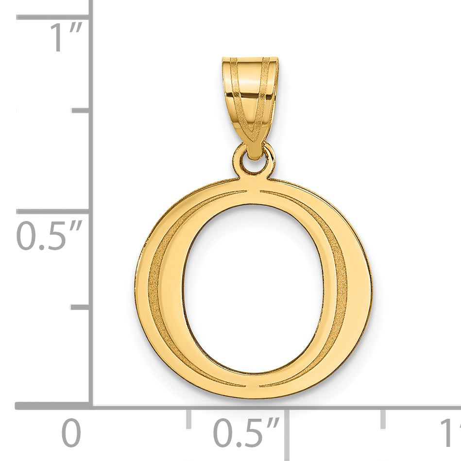 14k Yellow Gold 14k Polished Etched Letter O Initial Pendant