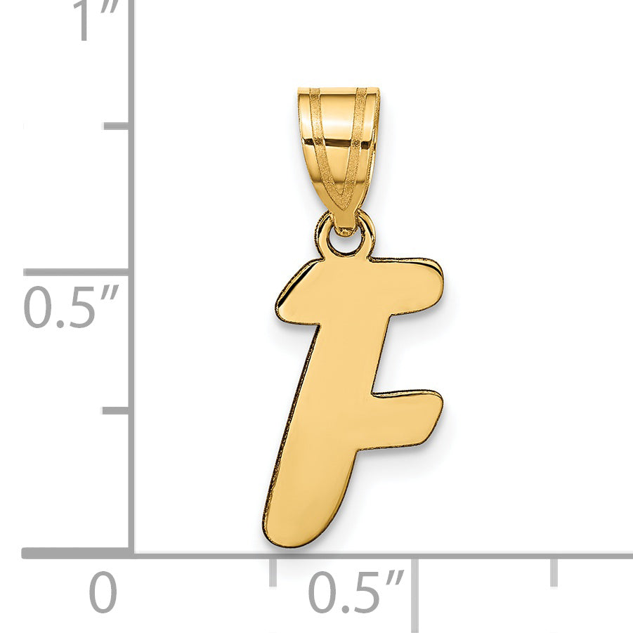 14k Yellow Gold 14k Polished Script Letter F Initial Pendant