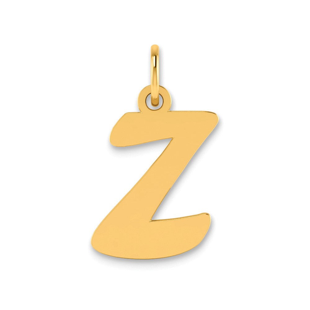 14K Yellow Gold Polished Script Letter Z Initial Pendant
