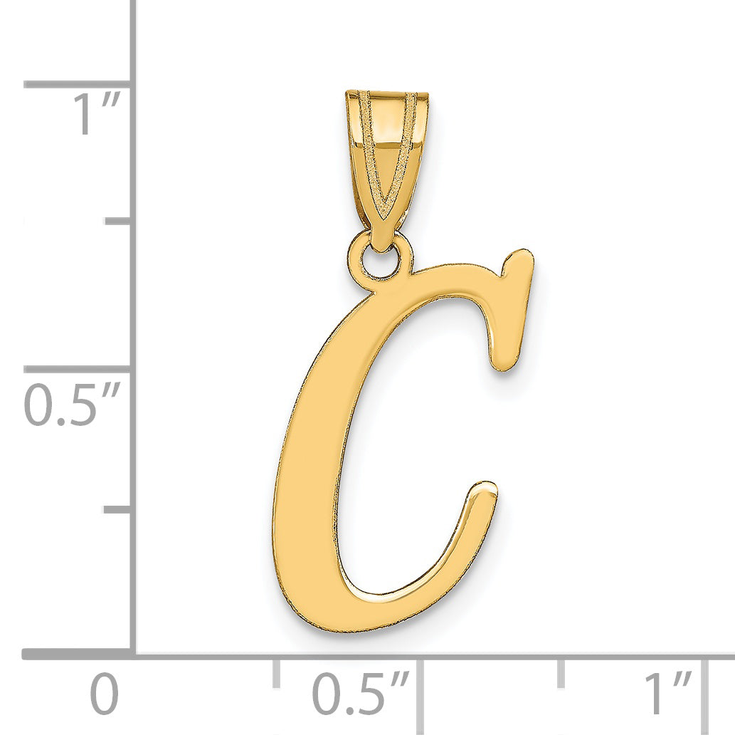14k Yellow Gold 14k Polished Letter C Initial Pendant