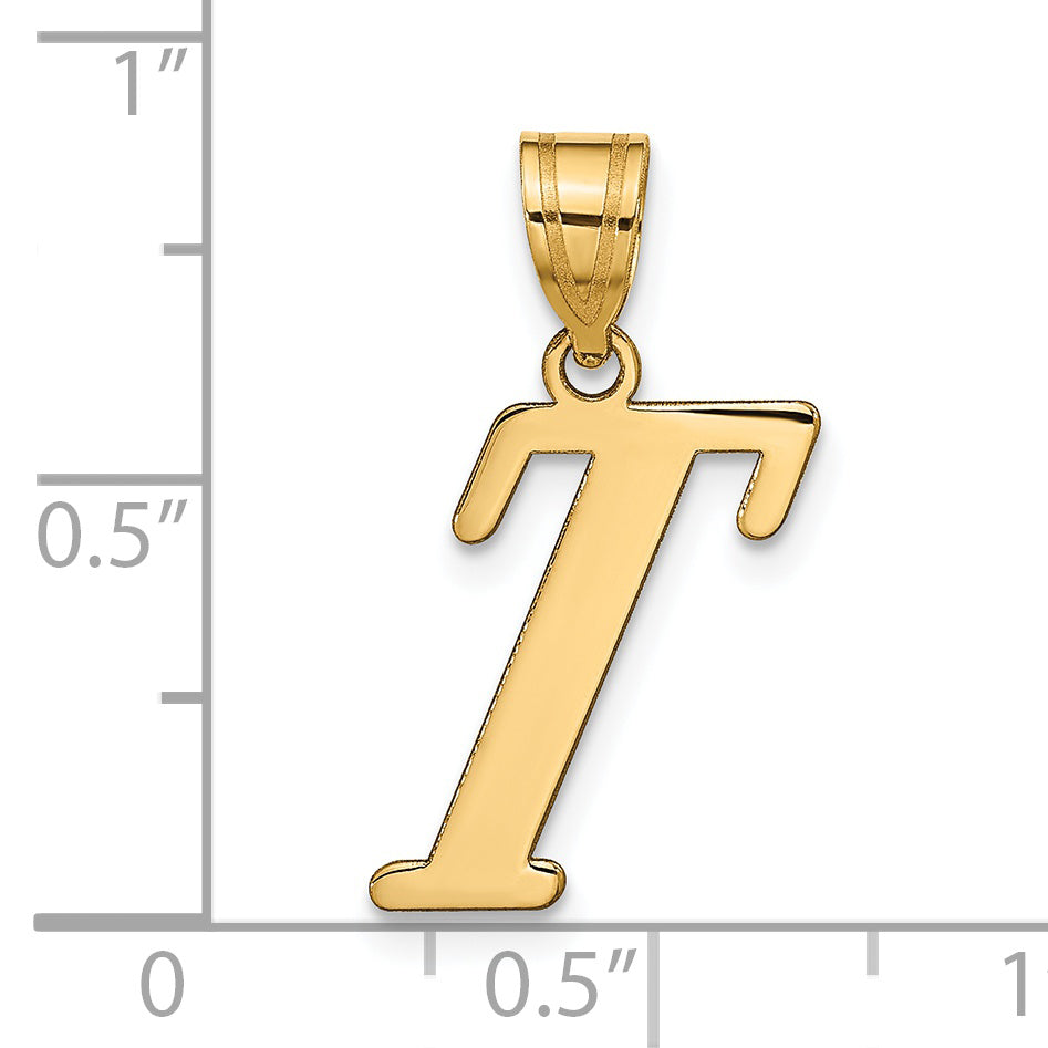14k Yellow Gold 14k Polished Letter T Initial Pendant