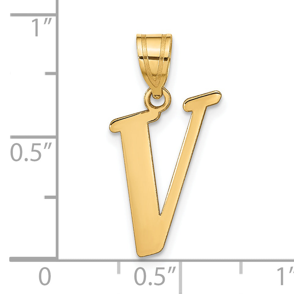 14k Yellow Gold 14k Polished Letter V Initial Pendant