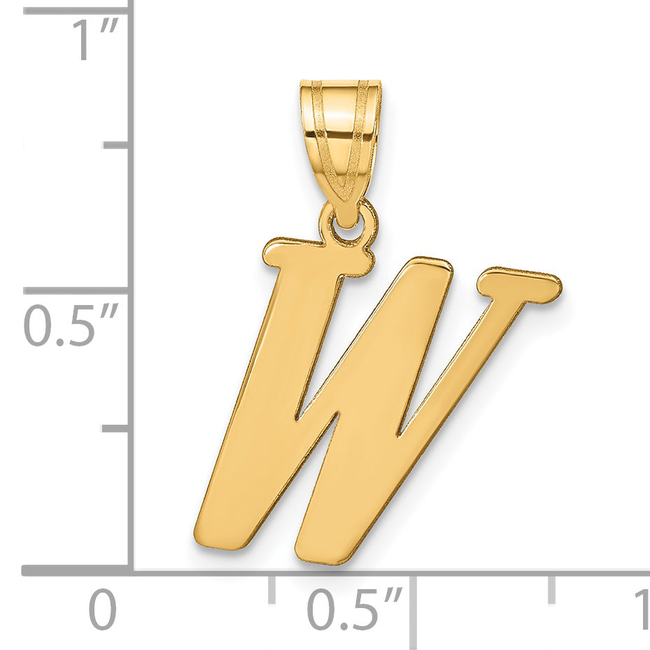 14k Yellow Gold 14k Polished Letter W Initial Pendant