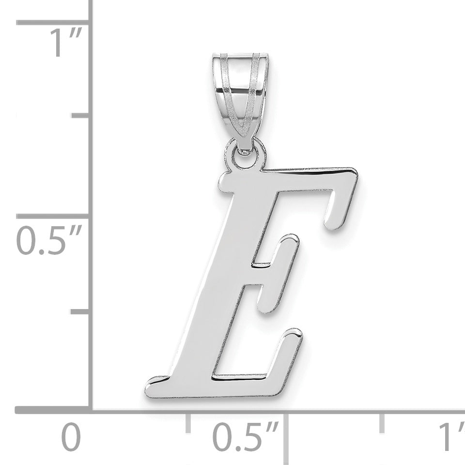 14k White Gold 14kw Polished Letter E Initial Pendant