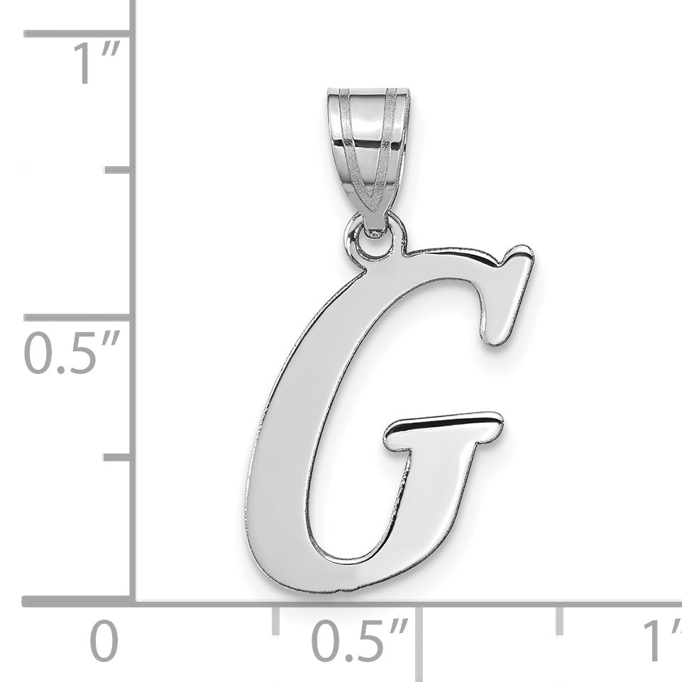 14k White Gold 14kw Polished Letter G Initial Pendant