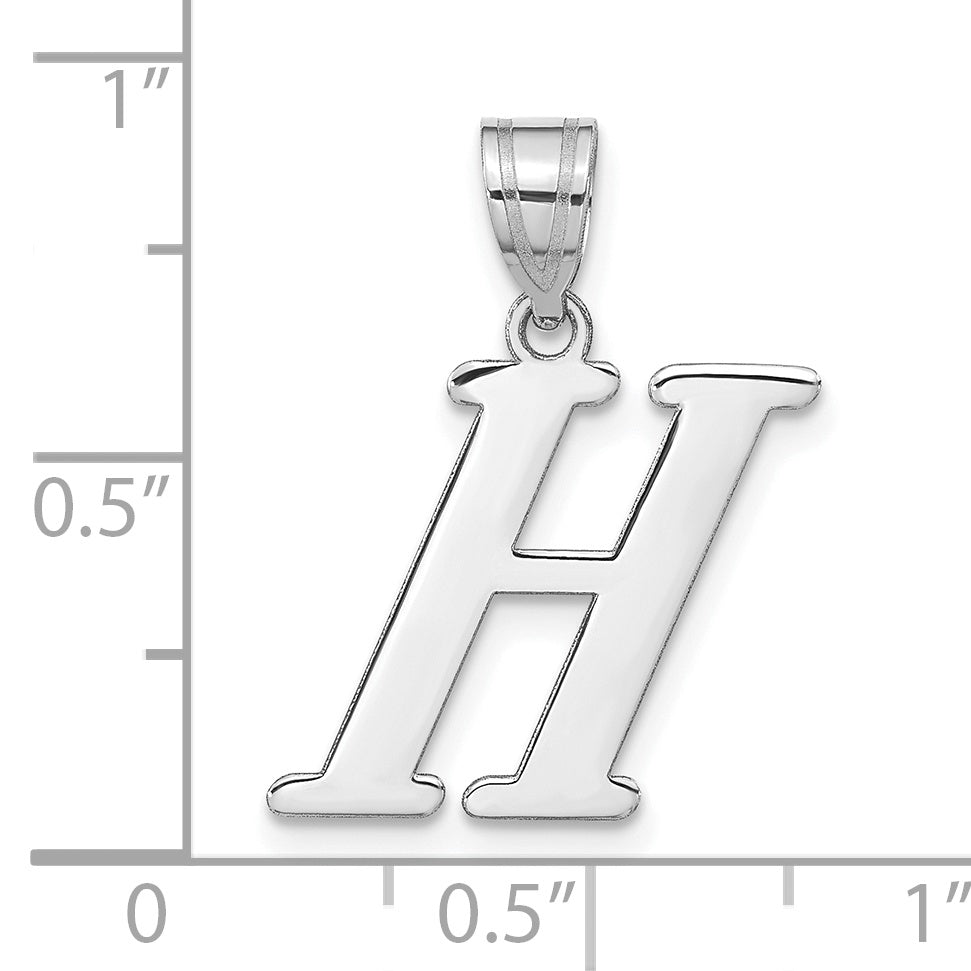 14k White Gold 14kw Polished Letter H Initial Pendant
