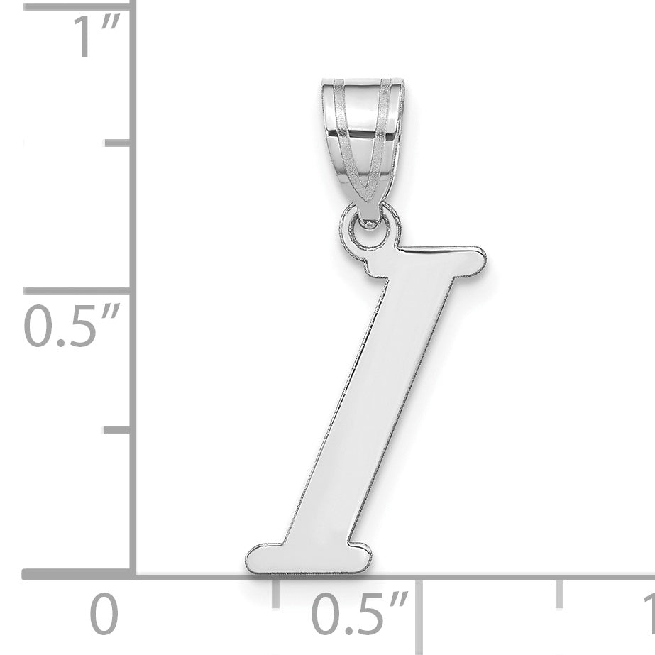 14k White Gold 14kw Polished Letter I Initial Pendant
