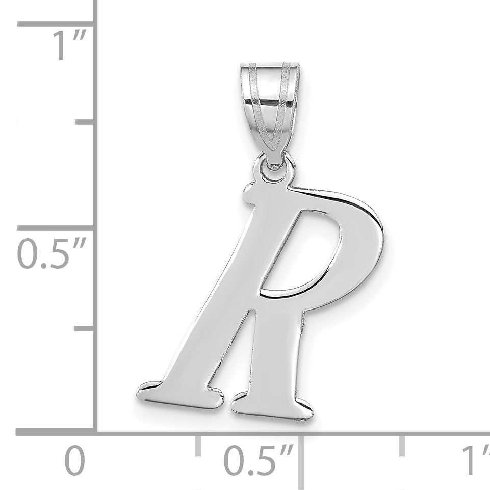 14k White Gold 14kw Polished Letter R Initial Pendant
