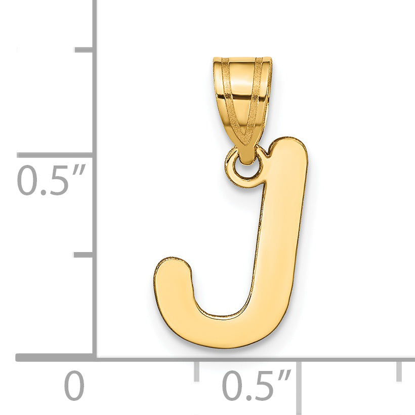 14k Yellow Gold 14k Polished Bubble Letter J Initial Pendant