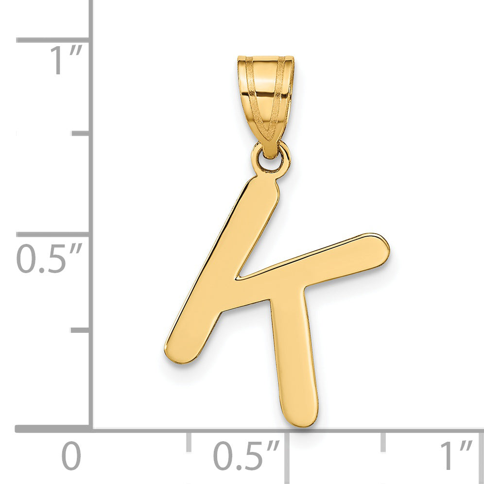 14k Yellow Gold 14k Polished Bubble Letter K Initial Pendant