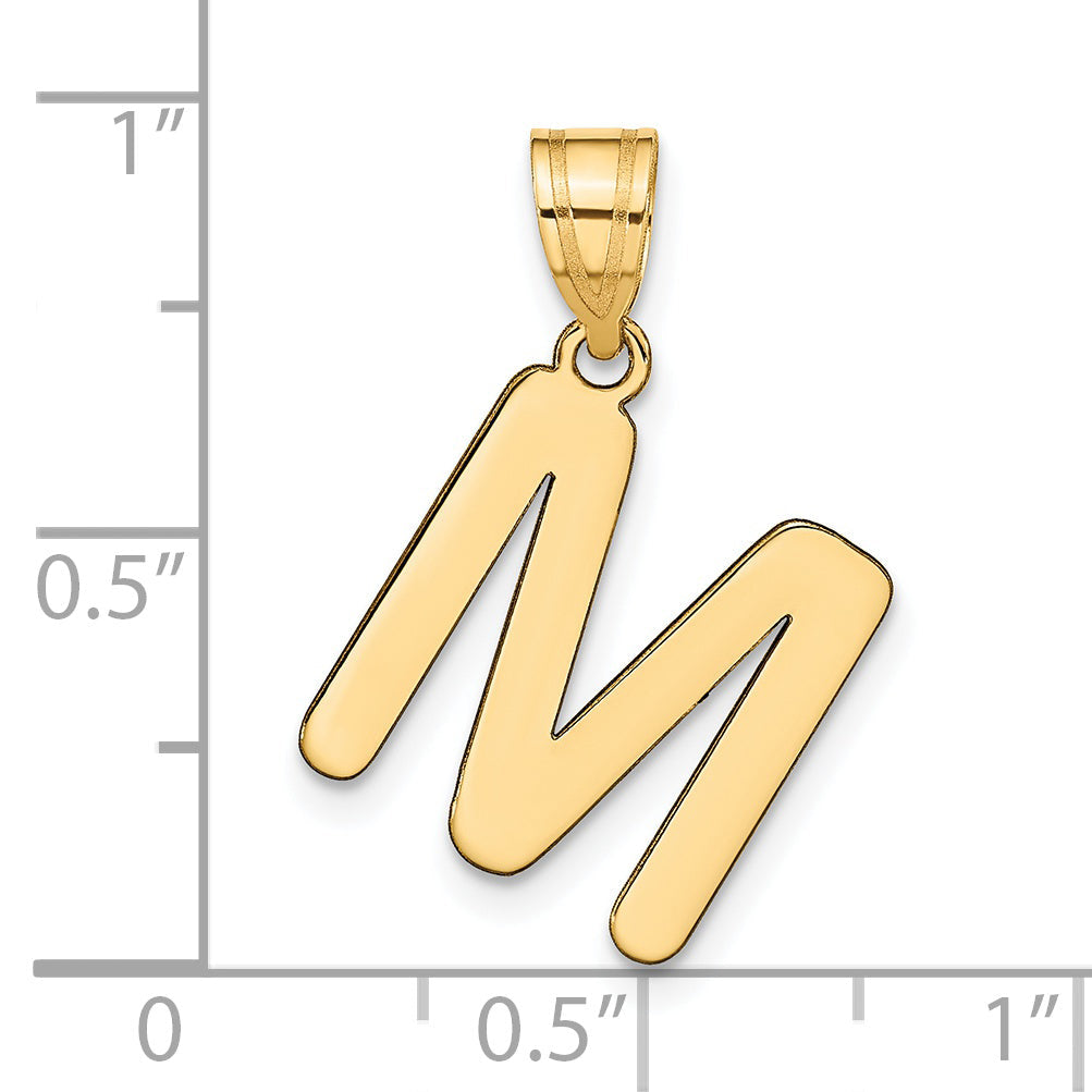 14k Yellow Gold 14k Polished Bubble Letter M Initial Pendant