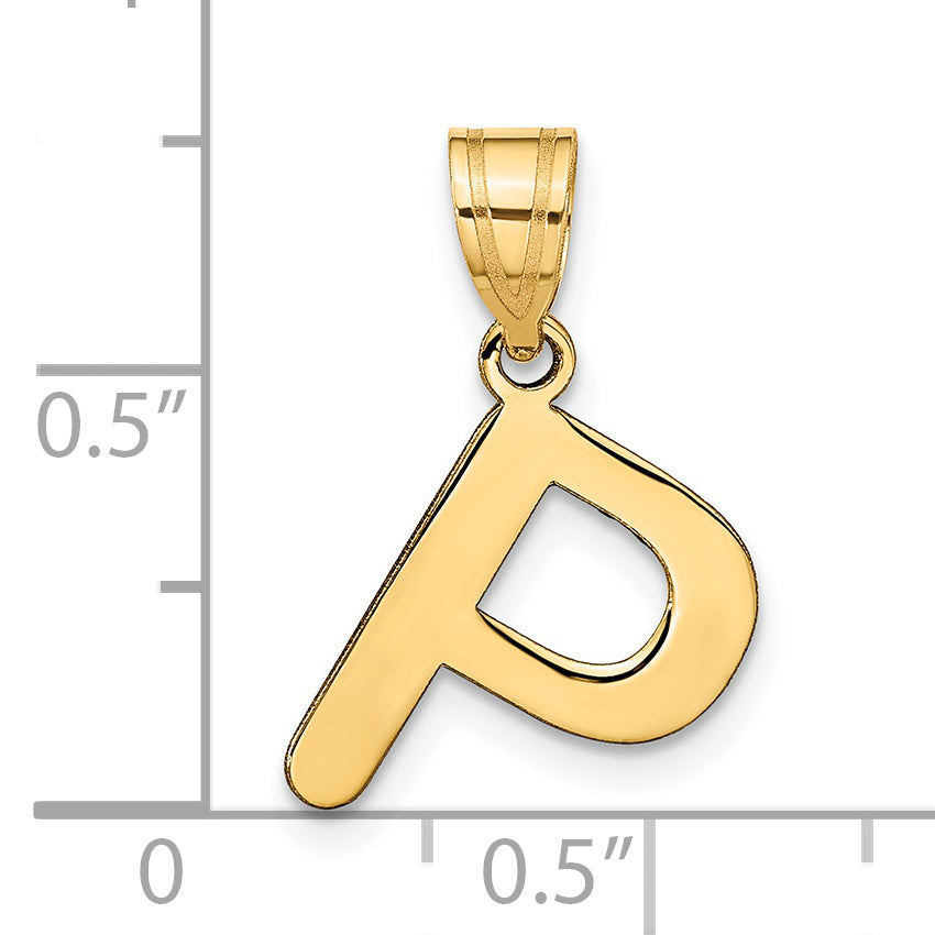 14k Yellow Gold 14k Polished Bubble Letter P Initial Pendant