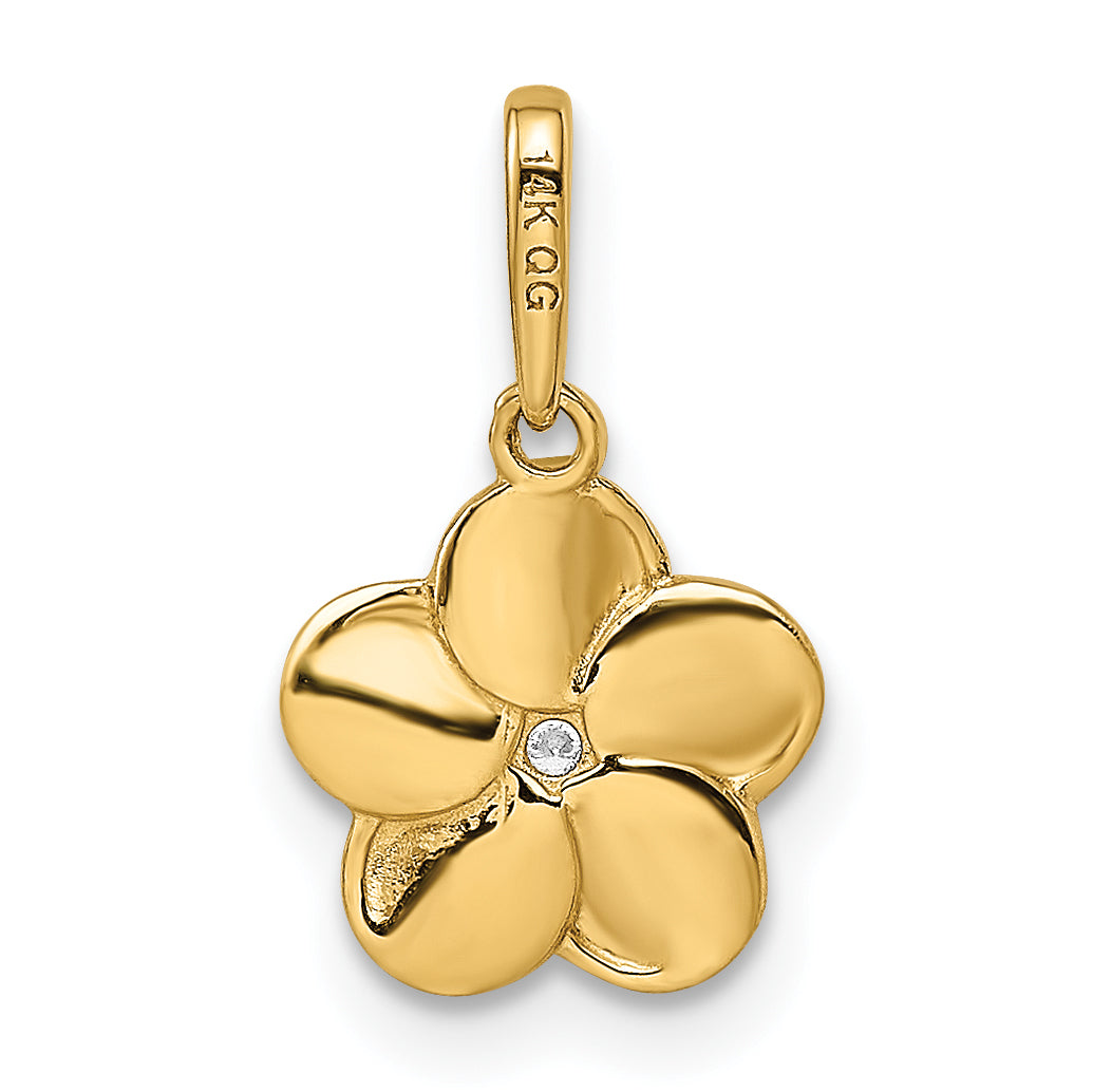 14k Yellow Gold 14k Flower Pendant