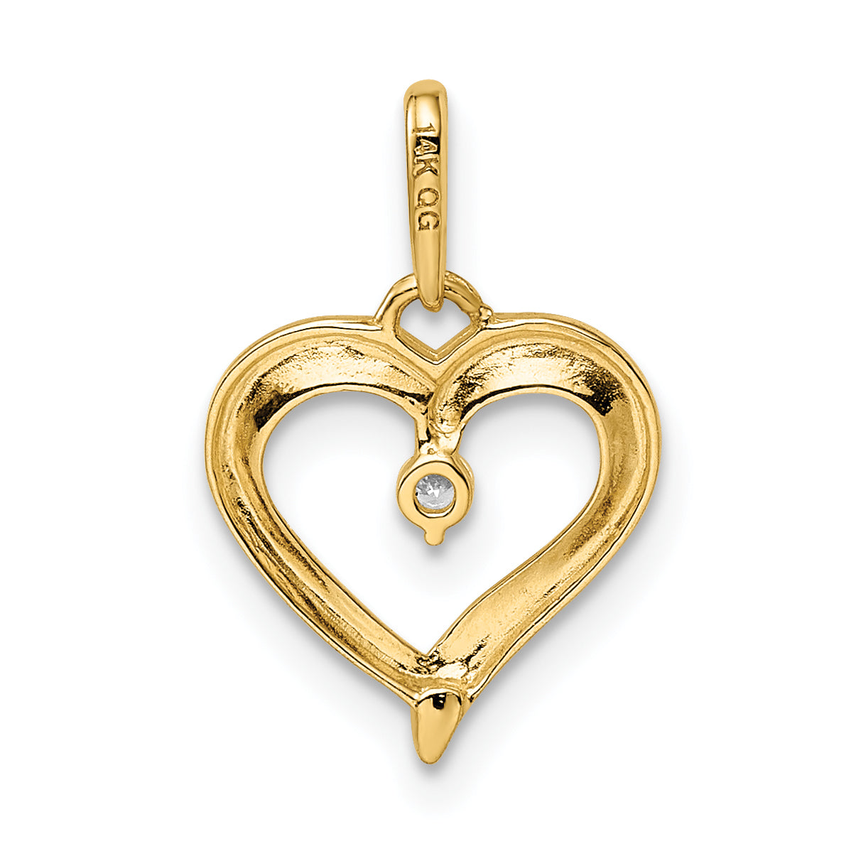 14k Yellow Gold 14k CZ Heart Pendant