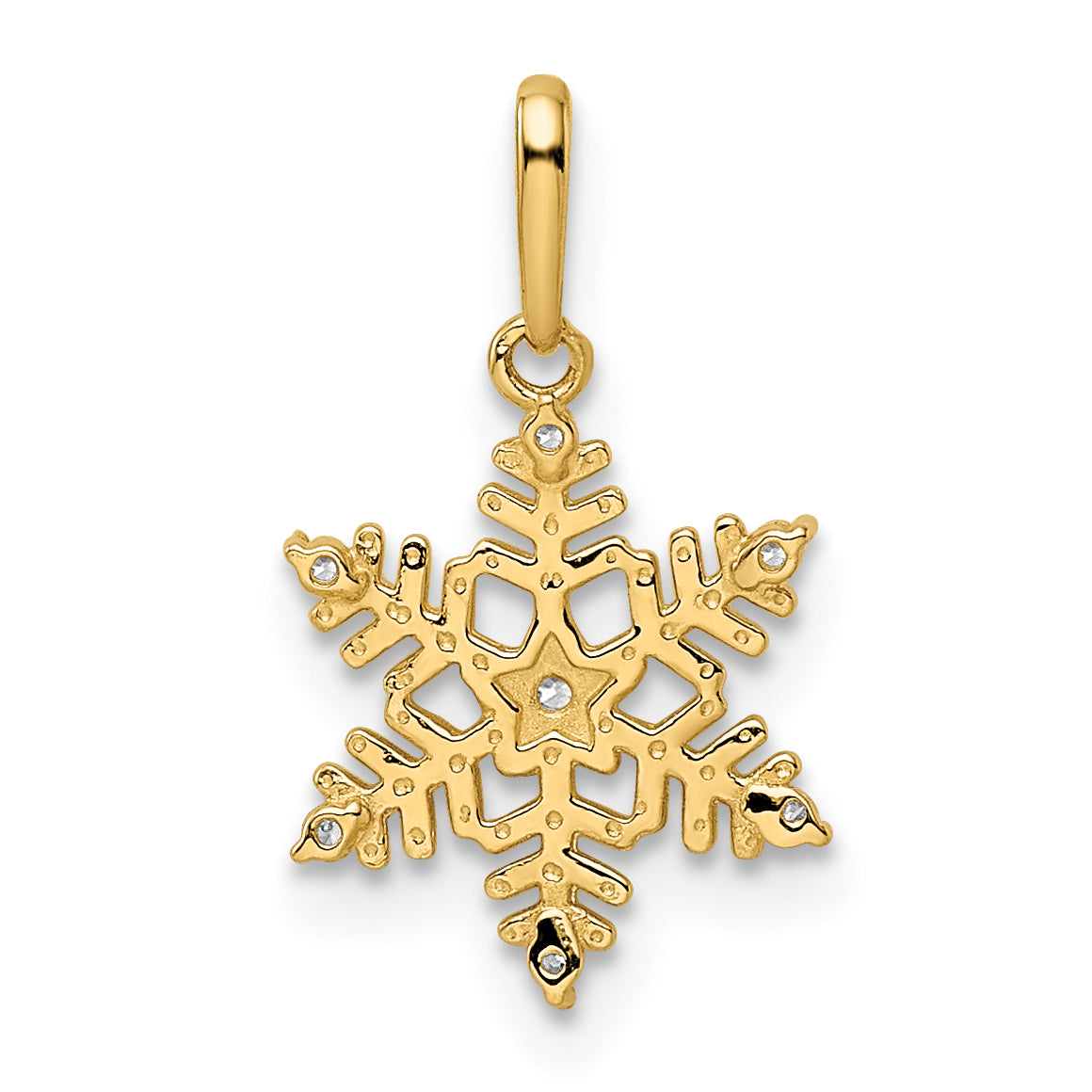 14k Yellow Gold 14k CZ Snowflake Pendant