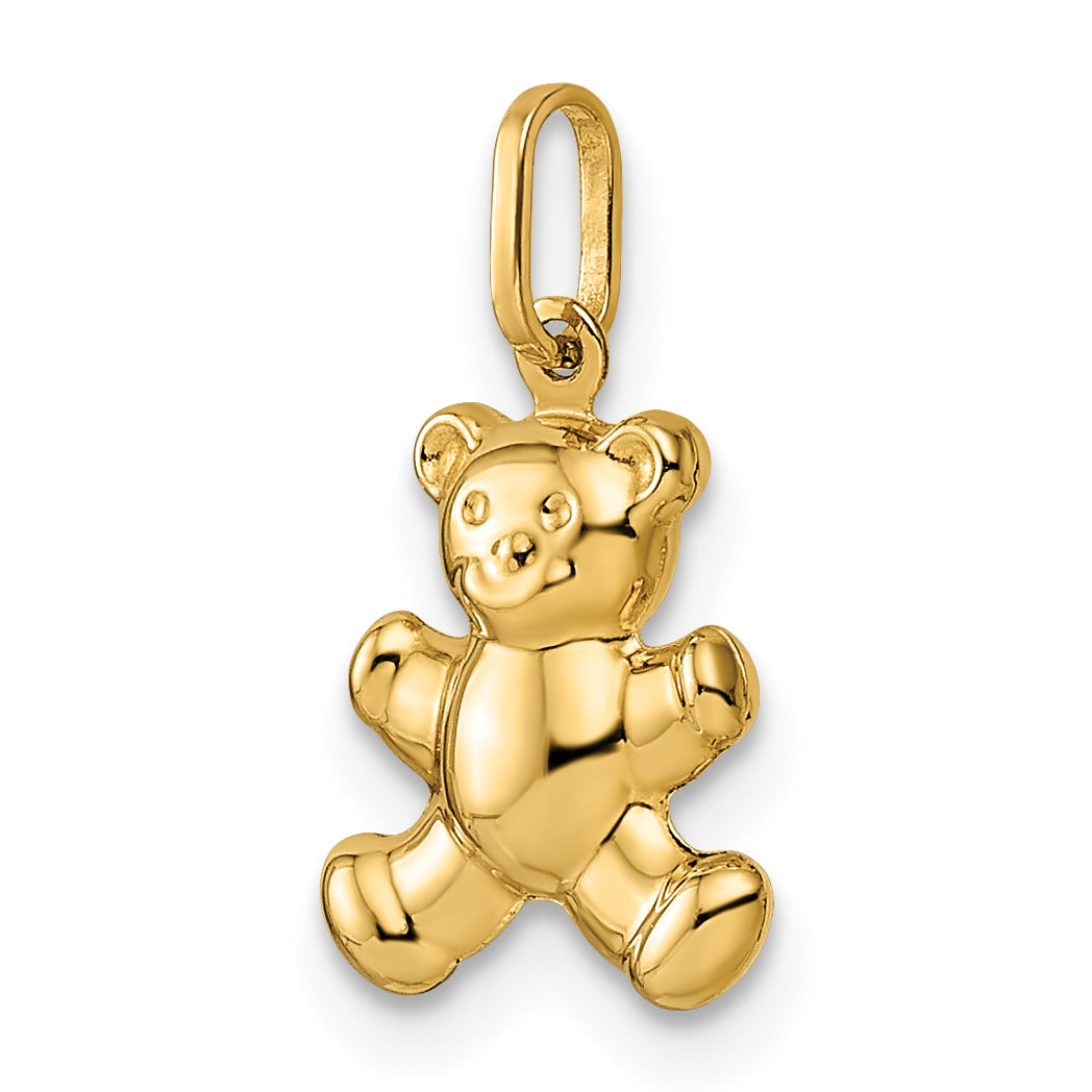 14k Yellow Gold 14k Polished Puffed Teddy Bear Pendant