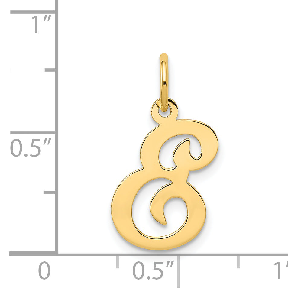 14k Yellow Gold 14KY Script Letter E Initial Charm