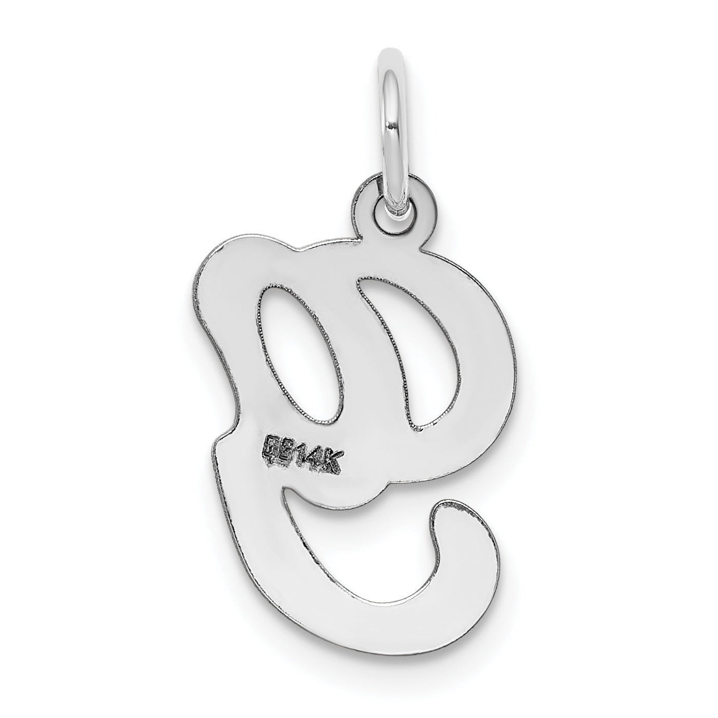 14k White Gold 14KW White Gold Script Letter G Initial Charm