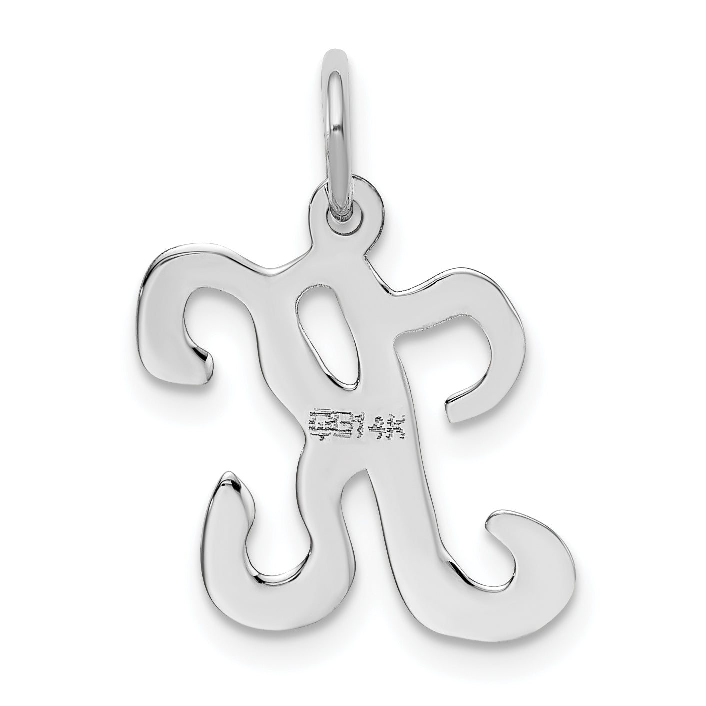14k White Gold 14KW White Gold Script Letter K Initial Charm