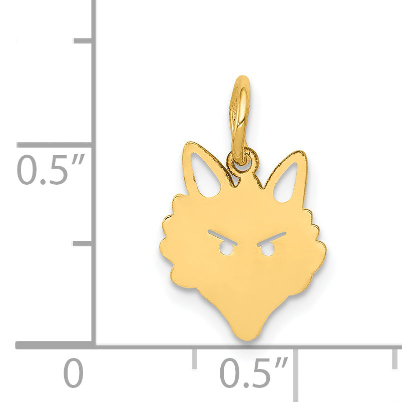 14k Yellow Gold 14k Fox Head Charm