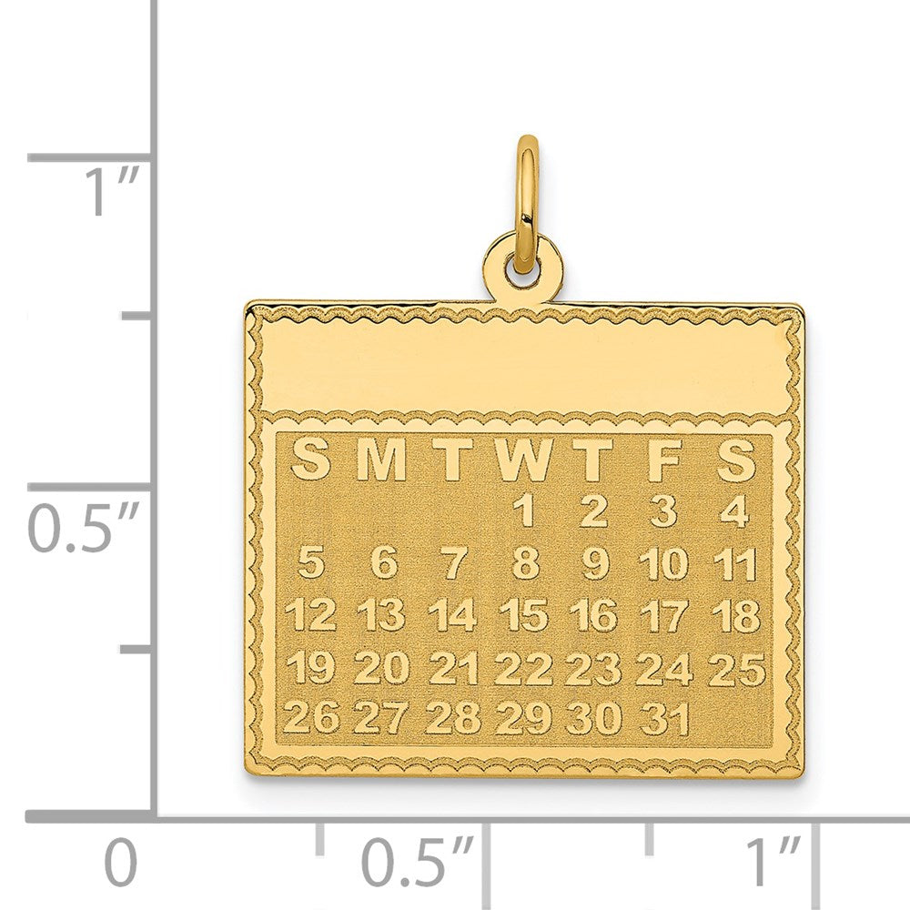 14k Yellow Gold 14k Wednesday the First Day Calendar Pendant