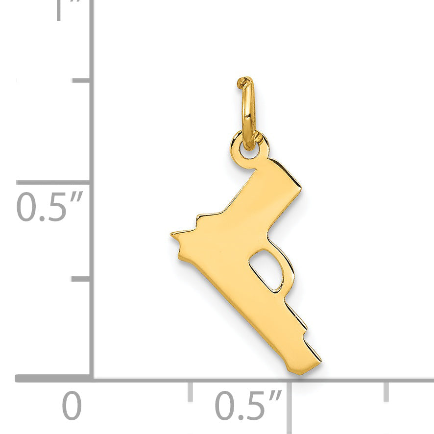 14k Yellow Gold 14k Pistol Charm
