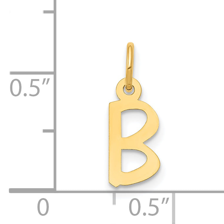 14k Yellow Gold 14k Small Slanted Block Letter B Initial Charm