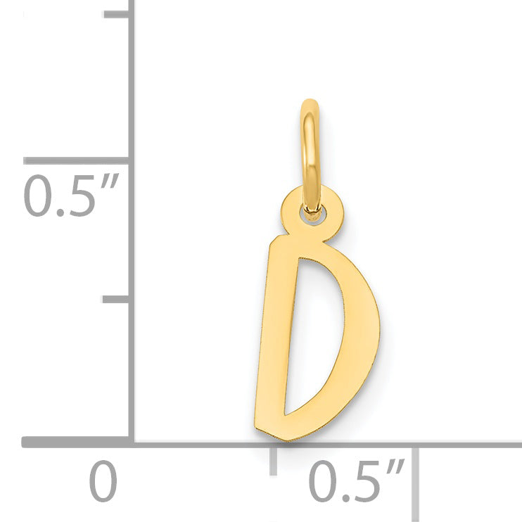 14k Yellow Gold 14k Small Slanted Block Letter D Initial Charm