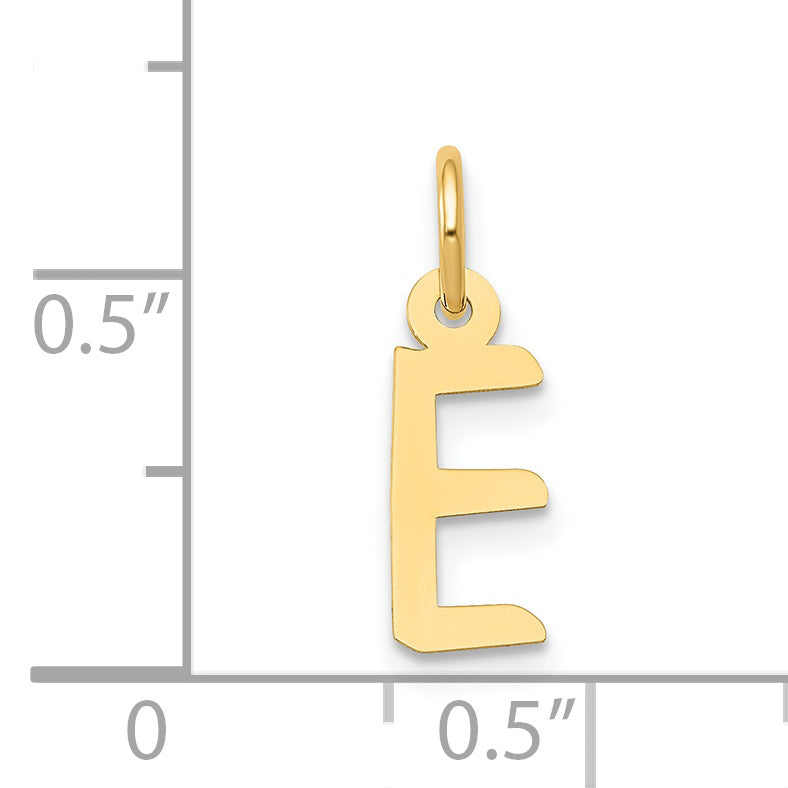 14k Yellow Gold 14k Small Slanted Block Letter E Initial Charm