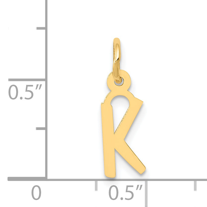 14k Yellow Gold 14k Small Slanted Block Letter K Initial Charm