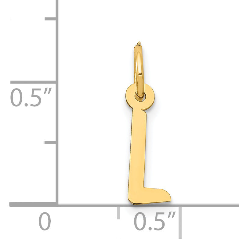 14k Yellow Gold 14k Small Slanted Block Letter L Initial Charm