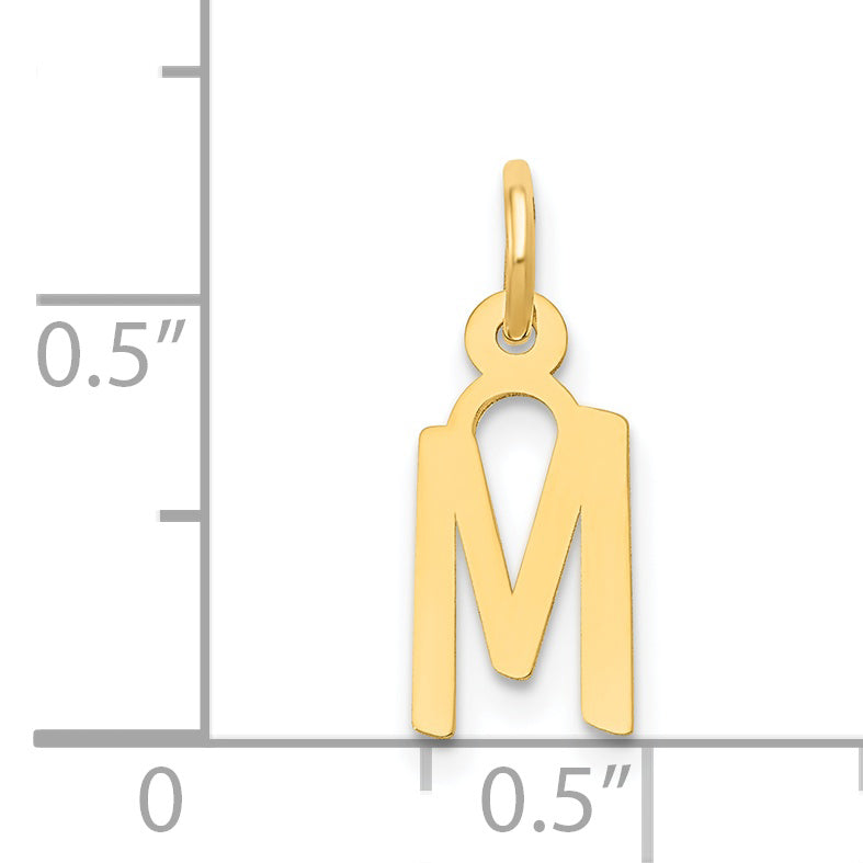 14k Yellow Gold 14k Small Slanted Block Letter M Initial Charm