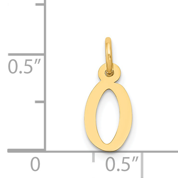 14k Yellow Gold 14k Small Slanted Block Letter O Initial Charm