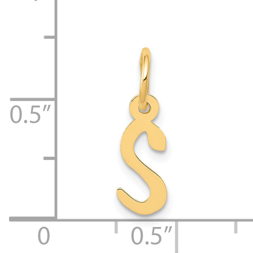 14k Yellow Gold 14k Small Slanted Block Letter S Initial Charm