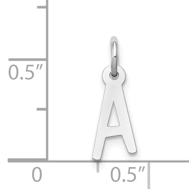 14k White Gold 14k White Gold Small Slanted Block Letter A Initial Charm