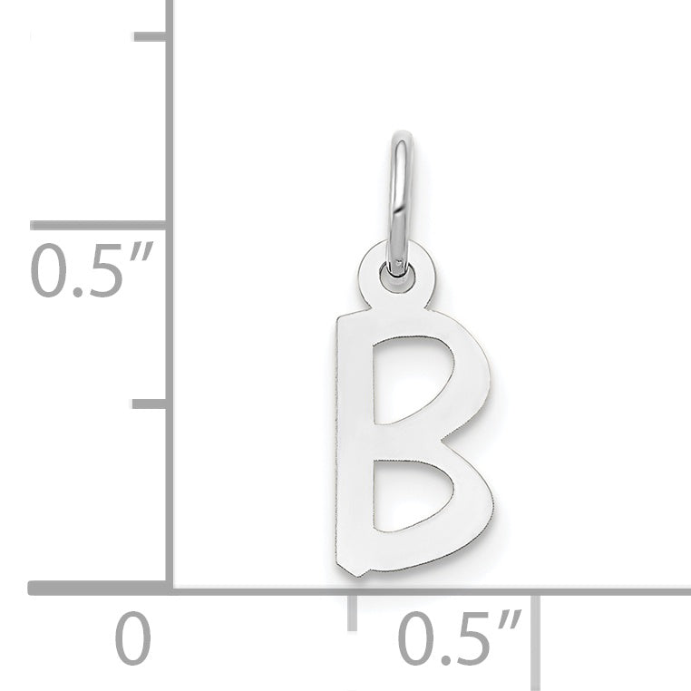 14k White Gold 14k White Gold Small Slanted Block Letter B Initial Charm