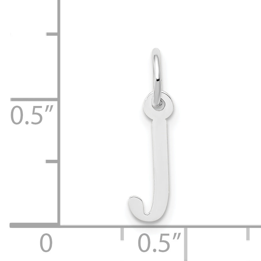 14k White Gold 14K White Gold Small Slanted Block Letter J Initial Charm