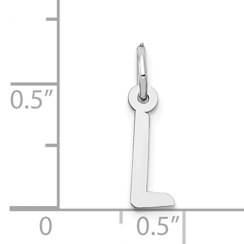 14k White Gold 14K White Gold Small Slanted Block Letter L Initial Charm