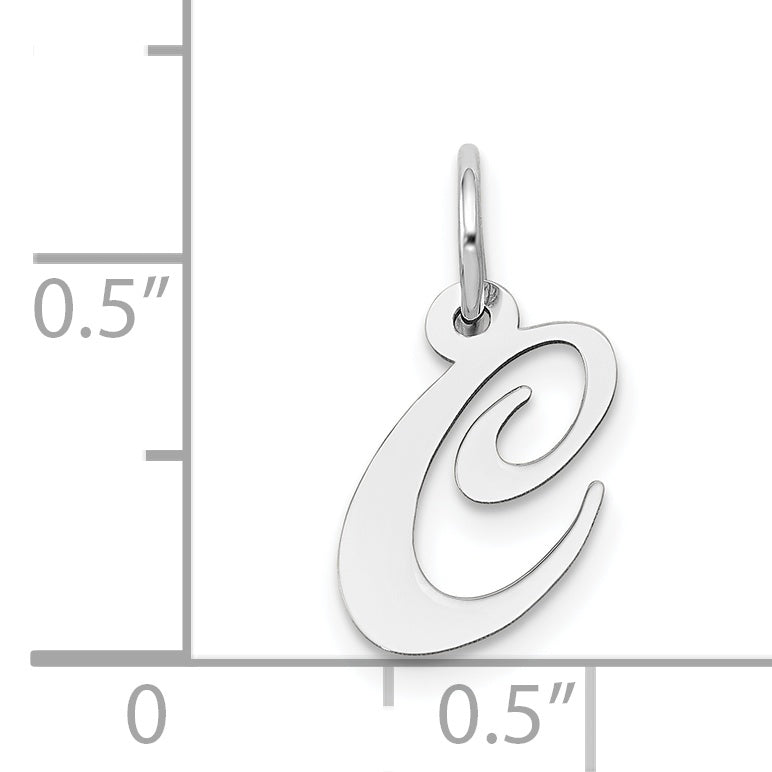 14k White Gold 14k White Gold Small Fancy Script Letter C Initial Charm