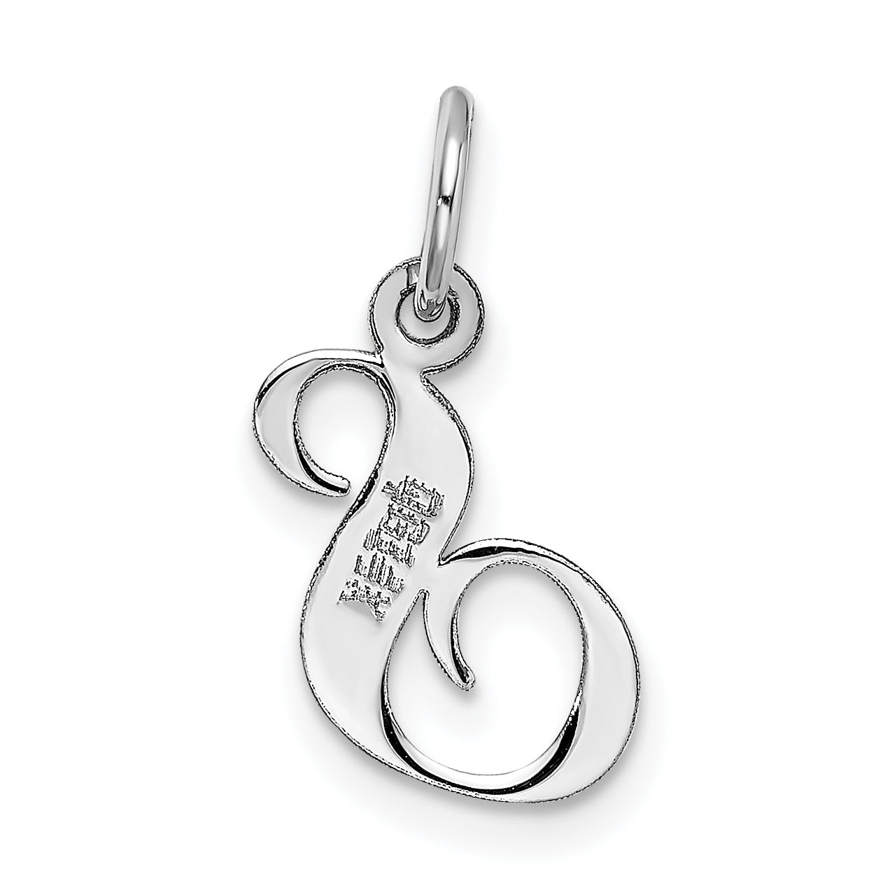 14k White Gold 14k White Gold Small Fancy Script Letter S Initial Charm
