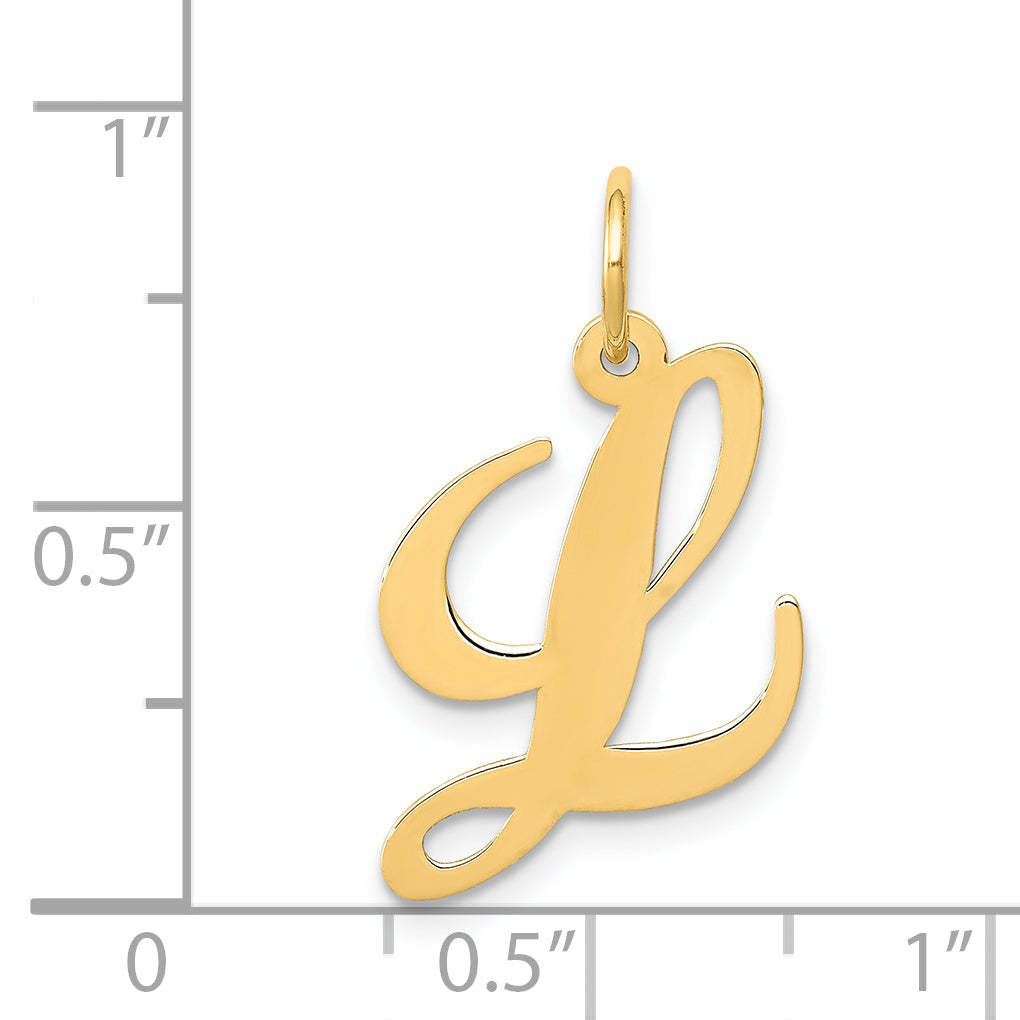 14k Yellow Gold 14K Medium Fancy Script Letter L Initial Charm