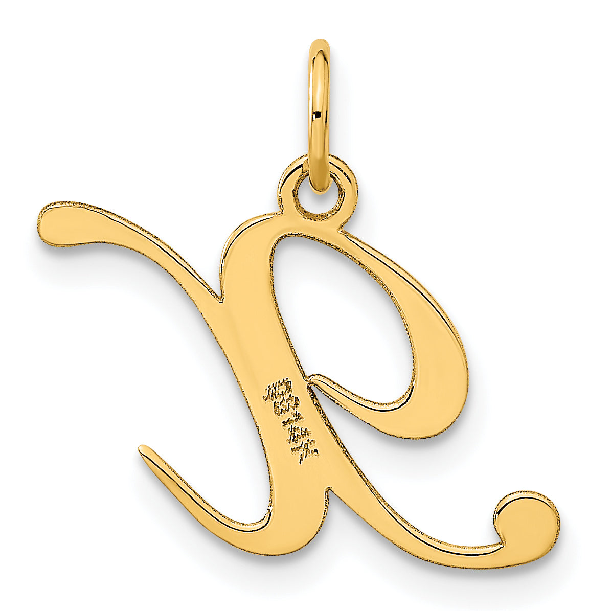 14k Yellow Gold 14K Medium Fancy Script Letter X Initial Charm