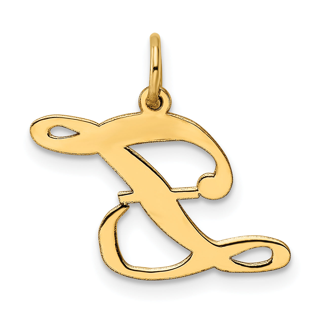14k Yellow Gold 14K Medium Fancy Script Letter Z Initial Charm