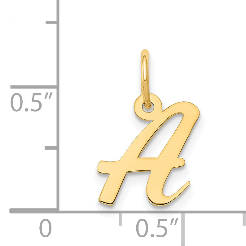 14k Yellow Gold 14k Small Script Letter A Initial Charm
