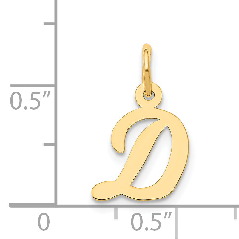 14k Yellow Gold 14k Small Script Letter D Initial Charm