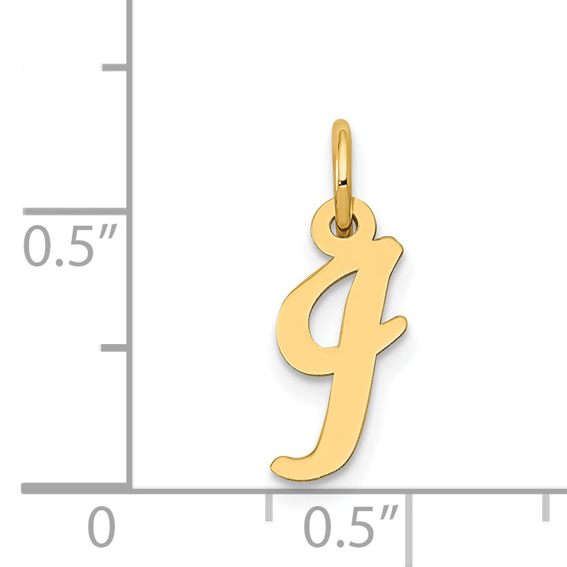14k Yellow Gold 14k Small Script Letter I Initial Charm