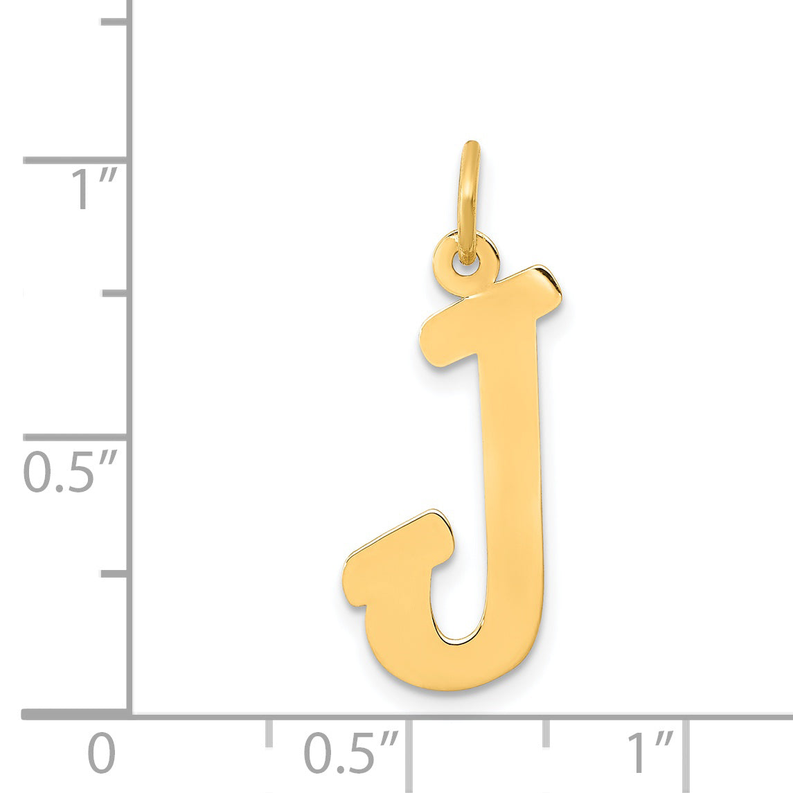 14k Yellow Gold 14k Small Script Letter J Initial Charm